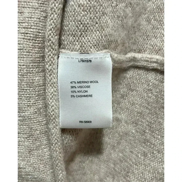 A Loves A Turtleneck Beige Wool Cashmere Blend Long Sweater Medium Long Sleeves - Picture 4 of 8